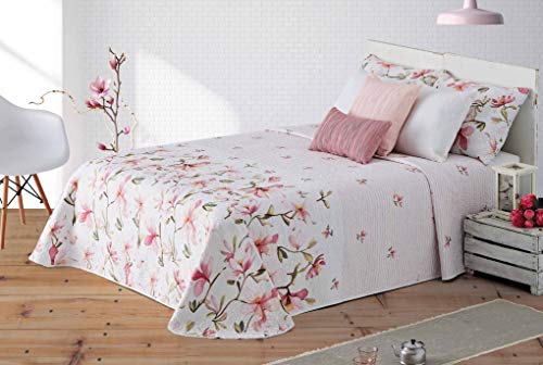 Ciberdescans Colcha Boutí Estampada Reversible Botanic, Ideal para Pr