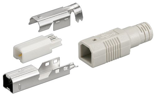 Preisvergleich Produktbild 3er Set USB B Stecker - Lötversion inkl. Tülle