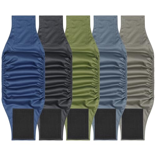 Image of 5 Pack Dog Diapers Male Reusable, Premium Belly Bands for Male Dogs, High Absorbing Male Dog Pee Wraps for Doggie in Incontinence or Excitable Urination and Training,Blue,L