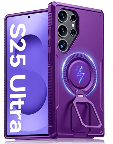 Coque Galaxy S25 Ultra sans fil avec béquille et protection bord surélevé