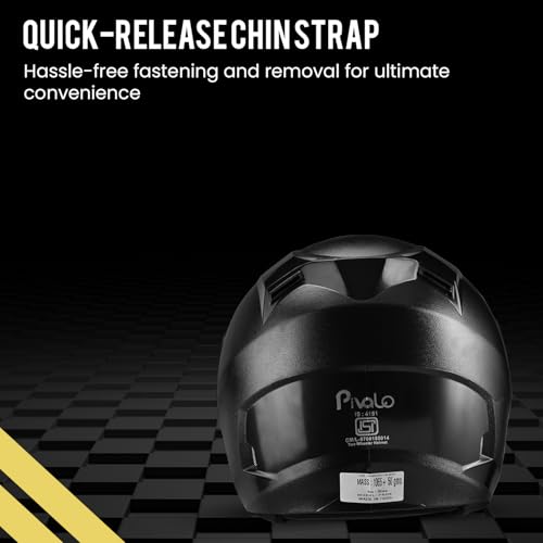 Image of Pivalo 580MM PROX Flip Up Full Face Helmet with Outer Clear Visor Matt Finish Full Face Scratch Resistant for Bike Riding Men(Pack of 1, Black)