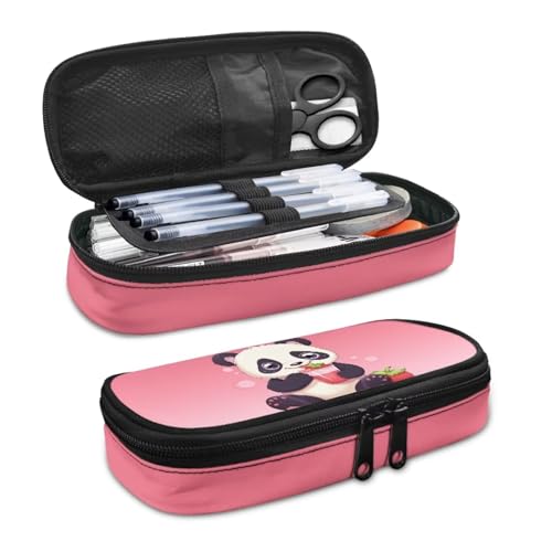 Image of Adorable Panda Pencil Case for Kids Ages 4-8 8-12 Girls Pencil Bag Boys Pen Holder Caddy Aesthetic Stationery Pouch Organzier Cosmetic Bags for Women Teen Home Desk School