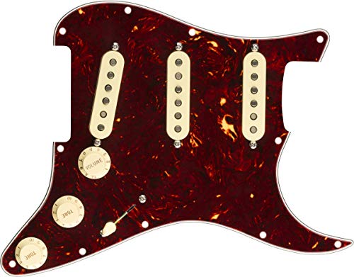 Fender PickGuard Strat Strat de Pre-cableado Vintage sin ruido - S / S / S - Concha de tortuga