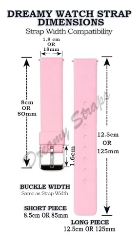 Image of DREAMY DESIGNS 18mm Soft Silicone Waterproof Breathable Watch Strap Metal Buckle Replacement for Men & Women - PACK OF 1 (PINK)