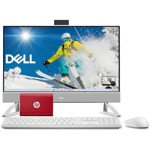 Image of Dell Inspiron All-in-One Touch Screen Desktop Computer, 24 inch LED Low Blue Light Display, 14th Gen Intel Core7 150U, 64GB RAM, 4TB PCIe SSD, Wi-Fi 6, USB-C, HDMI, Wireless KB & Mouse, Windows 11 Pro