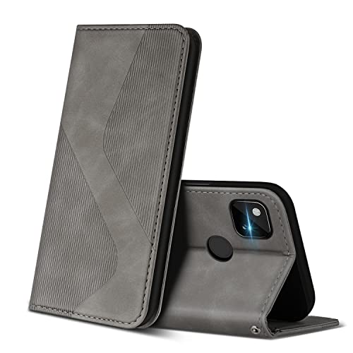 KEDBBAO Custodia a portafoglio per Google Pixel 4A, in pelle, per Google Pixel 4A, con chiusura magnetica, motivo a portafoglio, per Pixel 4A, fiori dorati