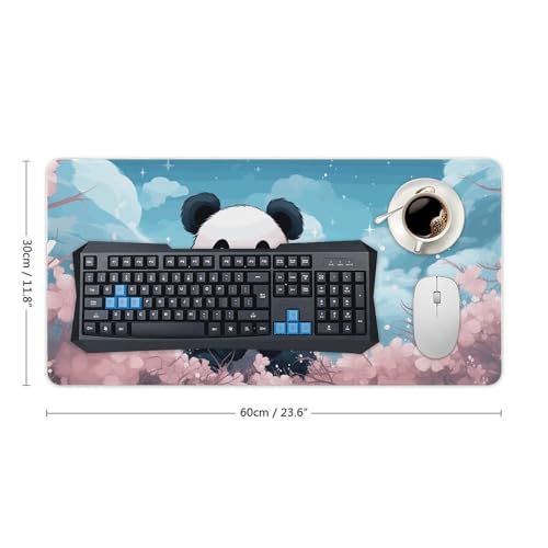 Tapis de souris grande taille panda rose de qualité supérieure antidérapant