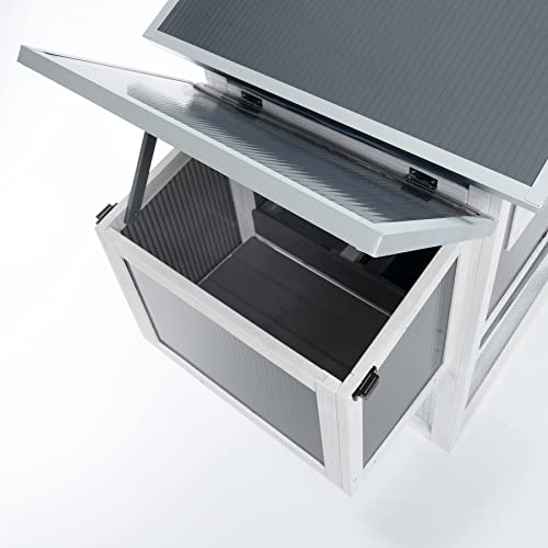 FeelGoodUK Windsor Plastic Chicken Coop and Run Nestbox Ventilation Perches Locks Wood Frame 175cm Width 66cm Depth 100cm Height - 4