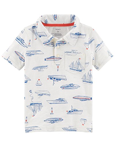 Polo Carter's bébé garçon 9 mois vêtement blanc motif bateau chic