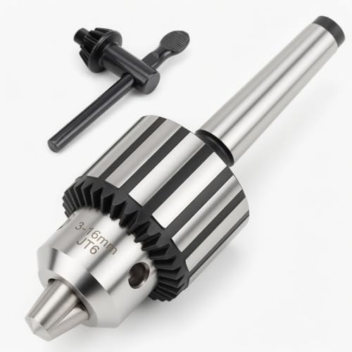 1/32 - 5/8 Keyed Drill Chuck with MT2 with JT6 Taper Arbor - Three-Jaw Chuck Quenched Steel Construction Precision Ground Shank