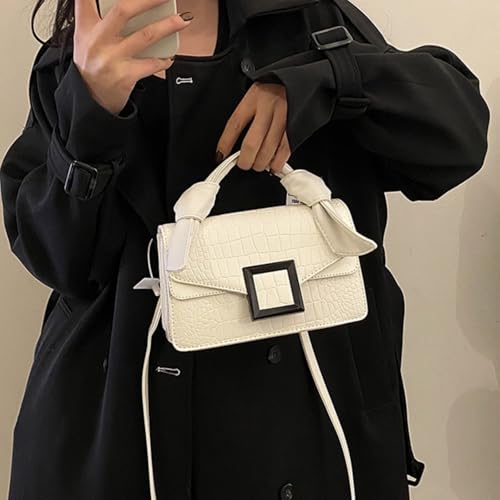 Image of Women Vegan Leather Evening Handbag Crocodile Pattern Handle Clutch Purse Cross Body Envelope Bag