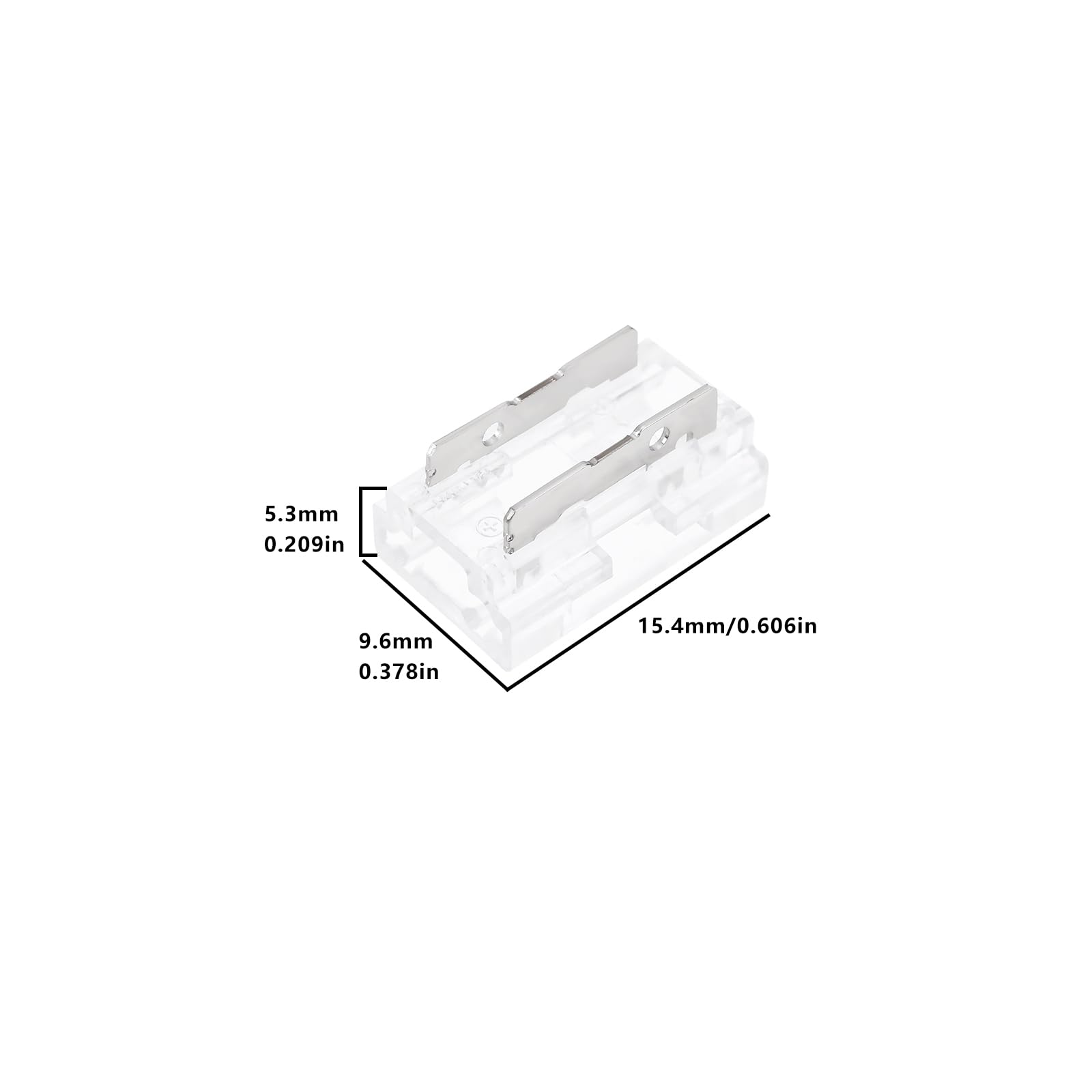 VGOL 20Pcs 2-pin COB LED Connectors for 8mm-9 in 1 Strips Tape Light Connector, No Dark Area, Suitable for IP20 COB & SMD Light Strips - Image 4