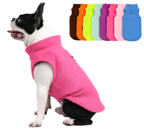 Image of JACKO & CO - Fleece Vest Dog Sweater with Leash Ring - Soft, Warm & Lightweight Pullover Coat for Small & Medium Dogs, Puppies & Cats - Cozy Fall /Winter /Spring Pet Jacket (Pink, XX-Large 25-35lbs)