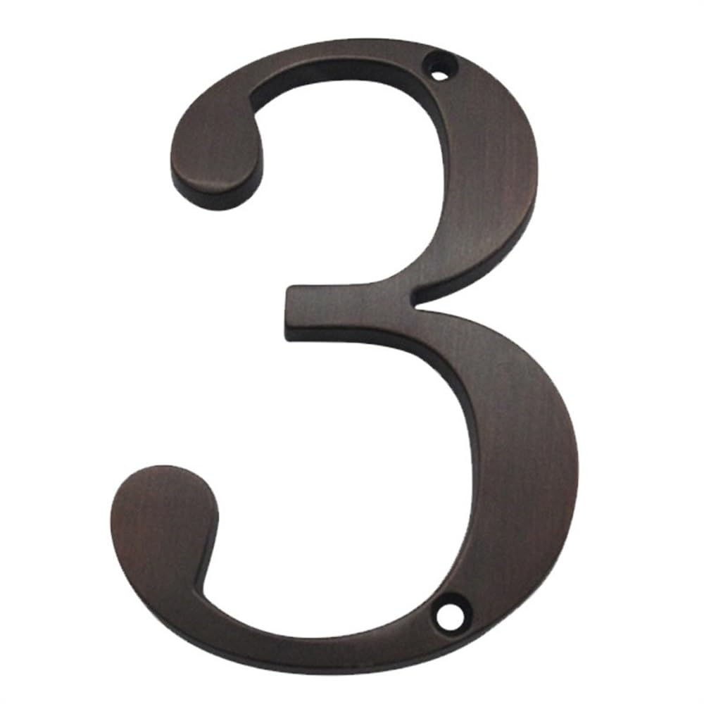 Door Numerals, Aged Bronze House Numbers 0-9 4 Inches 101mm Zinc Alloy Screw Mounted Outdoor(Aged Bronze 3)