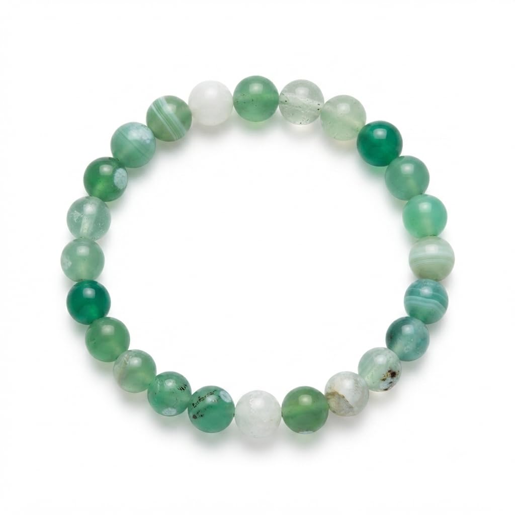 Mix Banded Onyx Green Crystal Bracelet for Men and Women - Wristband, One Size, 30 Grams, 20 Centimeters-image-17