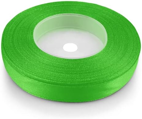 Netuno 1 x wstążka satynowa zielona 25 mm x 32 m zielona wstążka wstążka do pakowania prezentów kolorowa taśma dekoracyjna taśma materiałowa rolka satynowa wstążka zielona wstążka