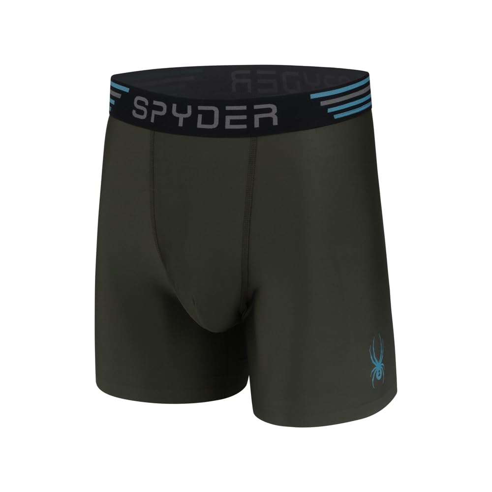 Spyder Herren-Boxershorts, 4er-Pack, Poly-Elastan, Performance-Unterwäsche/gebundener Saum, Boxershorts