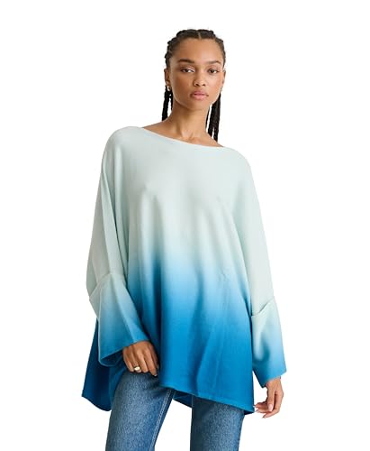 Women's Soft Cashmere Ombre Poncho Sweater