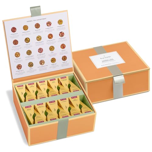 Tea Forte Tea Sampler, 40 Pyramid Infuser Bags, Premium Tea Gift Set