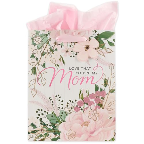 Christian Art Gifts Mom Gift Bag & Tissue Set, Pink, Medium
