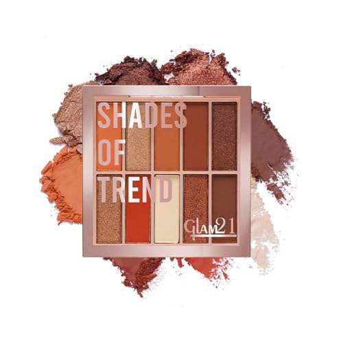 Image of Glam21 Shades of Trend Eyeshadow Palette | 10 Highly Pigmented Shades |Smudge Free & Long-Lasting| Shimmery Finish| 4gm - Shade -01