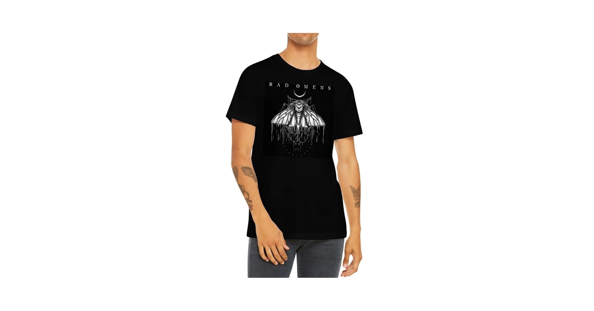 Amazon.com: 2Bhip Bad Omens Moth Mens Short Sleeve T-Shirt