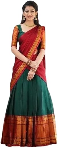ZITON Lehenga choli, South indian Traditional Unstitched Narayanpet Half Sareee