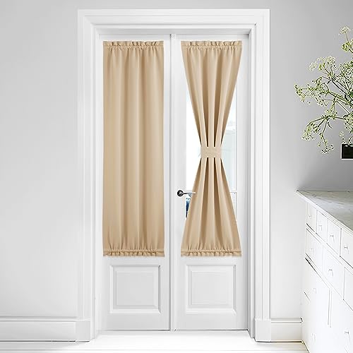 NICETOWN Door Curtain Panel - Thermal Insulated Front Door Side Light Block Privacy Protect Decoration for Front/Back Entry Way Adjustable Size Dual R