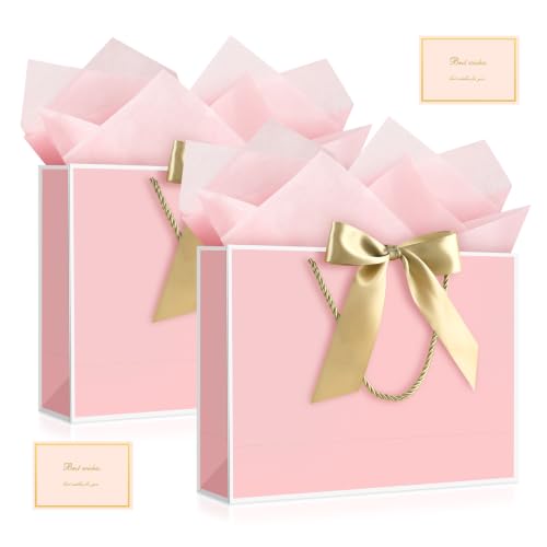 Image of JMANNI Gift Bags with Handles, 11 inch Medium Gift Bags with Tissue Paper