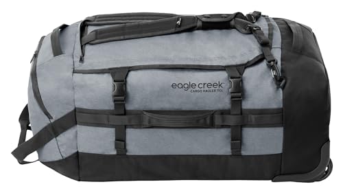 Eagle Creek Cargo Hauler Wheeled Duffel - Durable Duffel Bag for Travel - Easy Access Compartment - Deployable Backpack Straps - Lockable Zipper Opening - Charcoal - 110L3