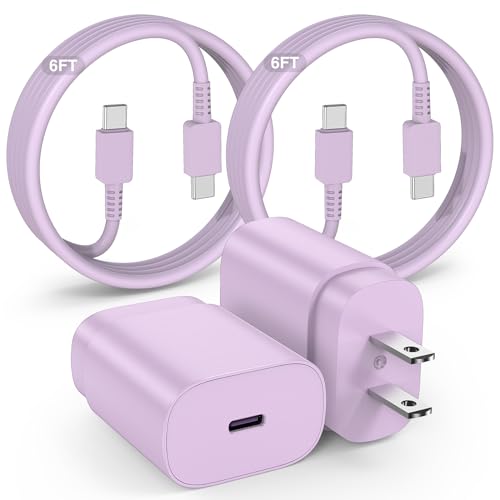 for Samsung Galaxy ???????????????????? ???????????????? ???????????????????????????????? Cord Type C Charger, 25w Android Phone Charger Block &6ft USBC to USB-C Cable for Galaxy S24 Ultra/S24/S24+,S23 S22 S21 S20 Ultra/+,iPad 2Pack