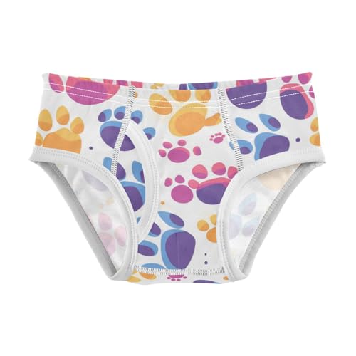 KLL Cute Paws Print Colorful Boys Toddler Soft Underwear Briefs Cute Children Panties