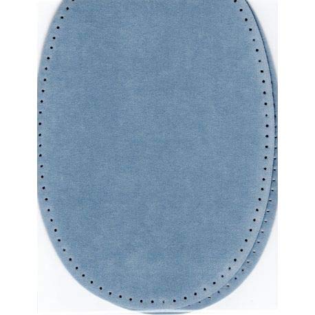 FILOUFACE 2 Renforts coude Genou à Coudre Coloris Bleu Clair Imitation Daim 9,20 x 13,50 thermocollant provisoire