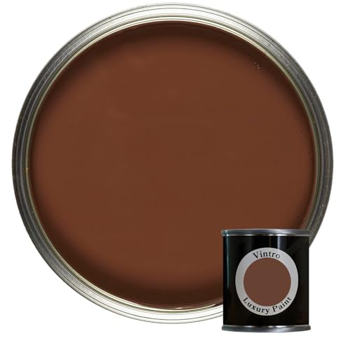 Vintro Paint | Luxury Matt Emulsion | Smooth Chalky Finish | Multi Surface Paint | for Walls, Ceilings, Wood and Metal | 125ml (Dark Brown - Chocolate)