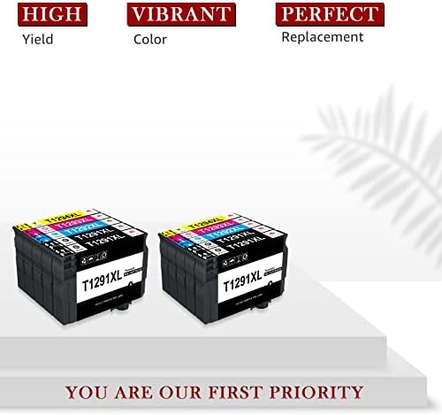 Toner Kingdom T1295 Multipack Ink Cartridges Compatible for T1291 T1292 T1293 T1294 for Epson Stylus SX425W SX445W SX235W SX435W SX535WD WF 3520 Stylus Office BX630FW (4Black 2Cyan 2Magenta 2Yellow)