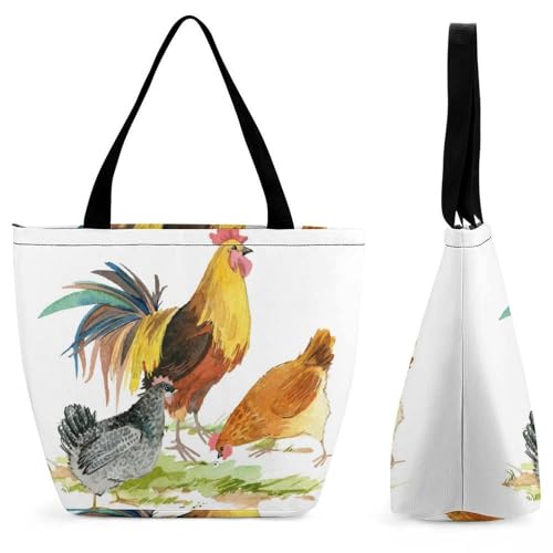 Sac de shopping pour voyage motif poulets à porter à l'épaule au quotidien