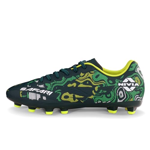 Image of Nivia Safari Football Stud for Men, PU Synthetic Leather Upper, TPU Sole, Die-Cut EVA Sockliner, Ideal for Hard & Grassy Surfaces