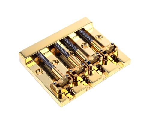 Hipshot KickAss High-mass Bass Bridge for 5-bolt Fender, Gold