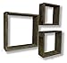 Decorative Wooden Wall Shelves - Barnwood Open Box Display Shelves - Set of 3