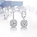 GIRIOIZ High-Carbon Diamond Hoop Earrings for Women Sterling Silver Cuff Earrings Drop Huggie Stud Halo Earrings with 18K (White2)