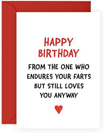 Carte D’anniversaire Humour 'FARTS' - Marrant Pour Mari, Copain, Femme Ou Copine