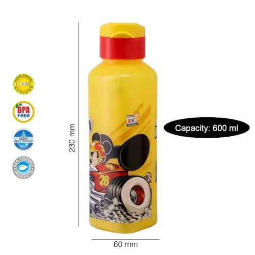 Image of SKi Homeware Lock & Seal Disney Lunch Box + Water Bottle Combo, for School Kids, a Gift for Girls and Boys with Attractive Character Prints and Vibrant Colours (Mickey)