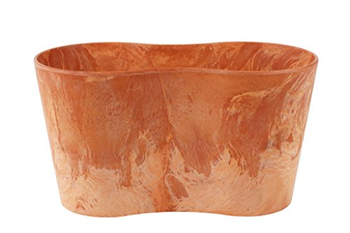 Preisvergleich Produktbild Artstone Pflanzgefäß Pflanzkübel duo Claire, frostbeständig und leichtgewichtig, Terra, 26x13x14cm