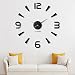 Produktbild LAGETO - DIY 3D Wanduhr zum aufkleben - 100 cm Wallclock zur Eigenmontage, selbstklebend - extra starker Halt - XXL Clock modern für Wohnzimmer - mit Wasserwaage, Messlatte, Reinigungstuch