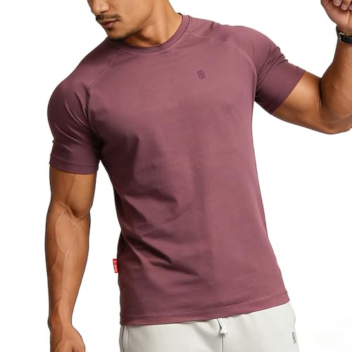 Image of Casual Short Sleeve Crew Neck Classic Wicking Breathable Fitness Muscle Athletic T Shirts Mens