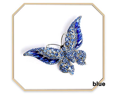 Image of Suoirblss 3.74 Inches Vintage Rhinestone Butterfly Brooch Pin Crystal Cute Animal Rhinestones Corsage Pin