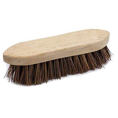 Brosse à récurer pour sols en bois, base naturelle, poils durs, brosse à récurer à la main, brosse à récurer en bois, brosse robuste pour la maison ou le bureau (lot de 1) Cover