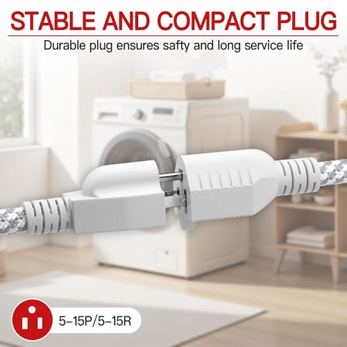 Image of 16 /3 Braided Extension Cord 10 FT, Braided Extension Cord Flexible & Durable, Indoor 3 Prong Power Cable, Suitable for Home and Office, 13 Amp 1625 Watt 125VAC 16AWG, ETL Listed