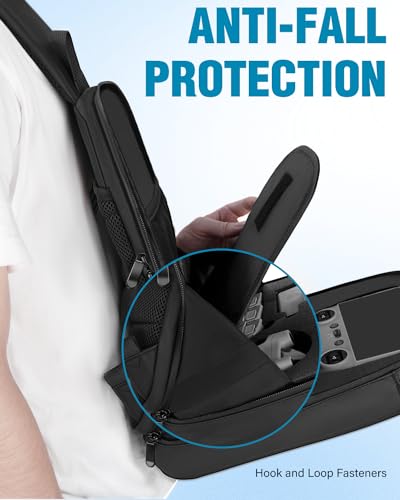 PEKREWS Mini 4 Pro Case, Waterproof Hard Carrying Case, Portable Travel Drone Sling Backpack, Crossbody Bag Compatible with DJI Mini 4 Pro, RC 2/ RC-N2 Controller, Fly More Combo and Accessories - Thumbnail 5
