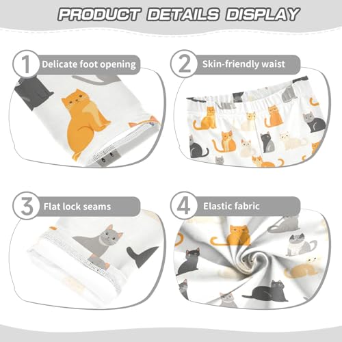 Lovely Cat Animal Girls Casual Leggings for Kids Printed Long Pant Bottoms Stretch and Soft3